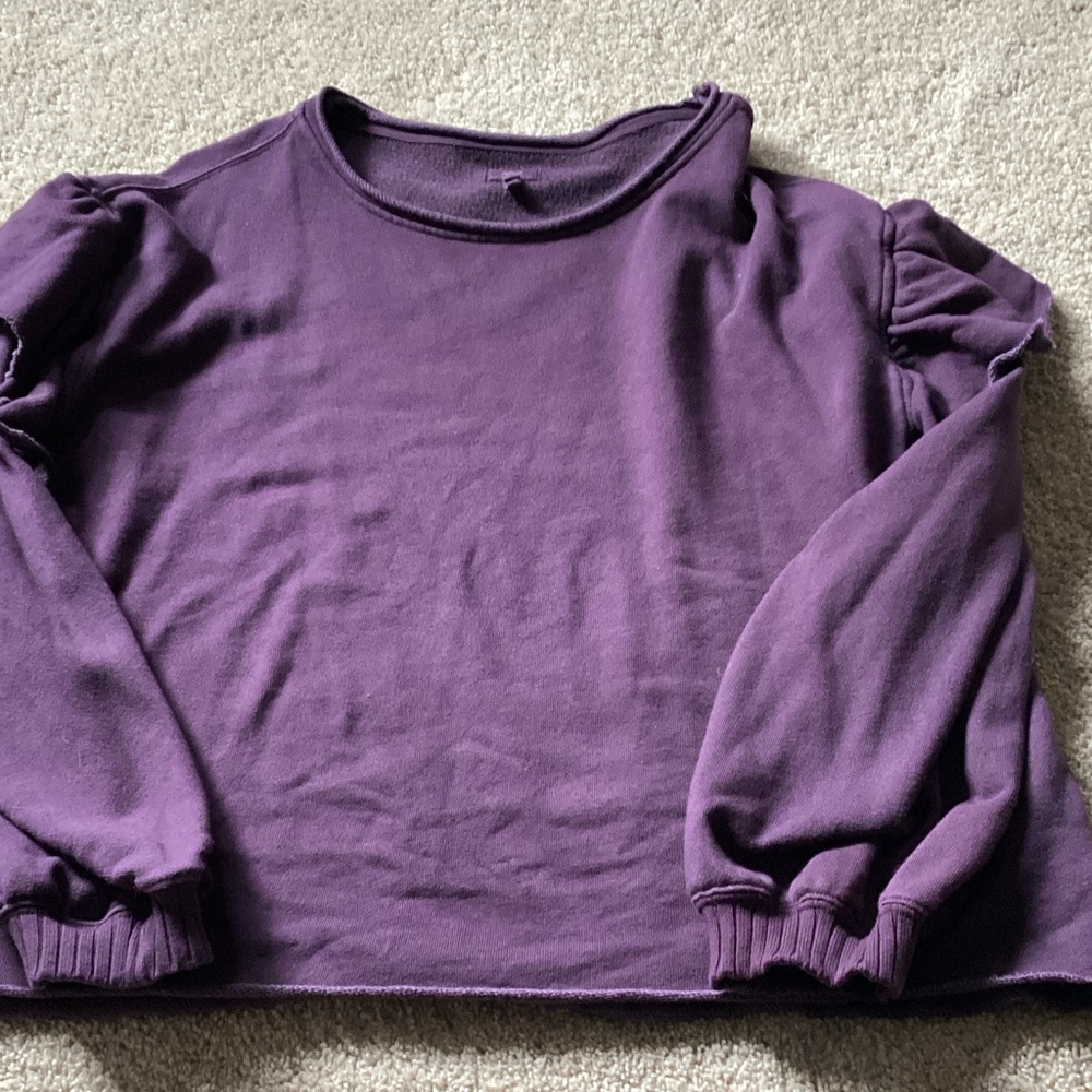 aerie Plum Crewneck Sweater with Textured Knit